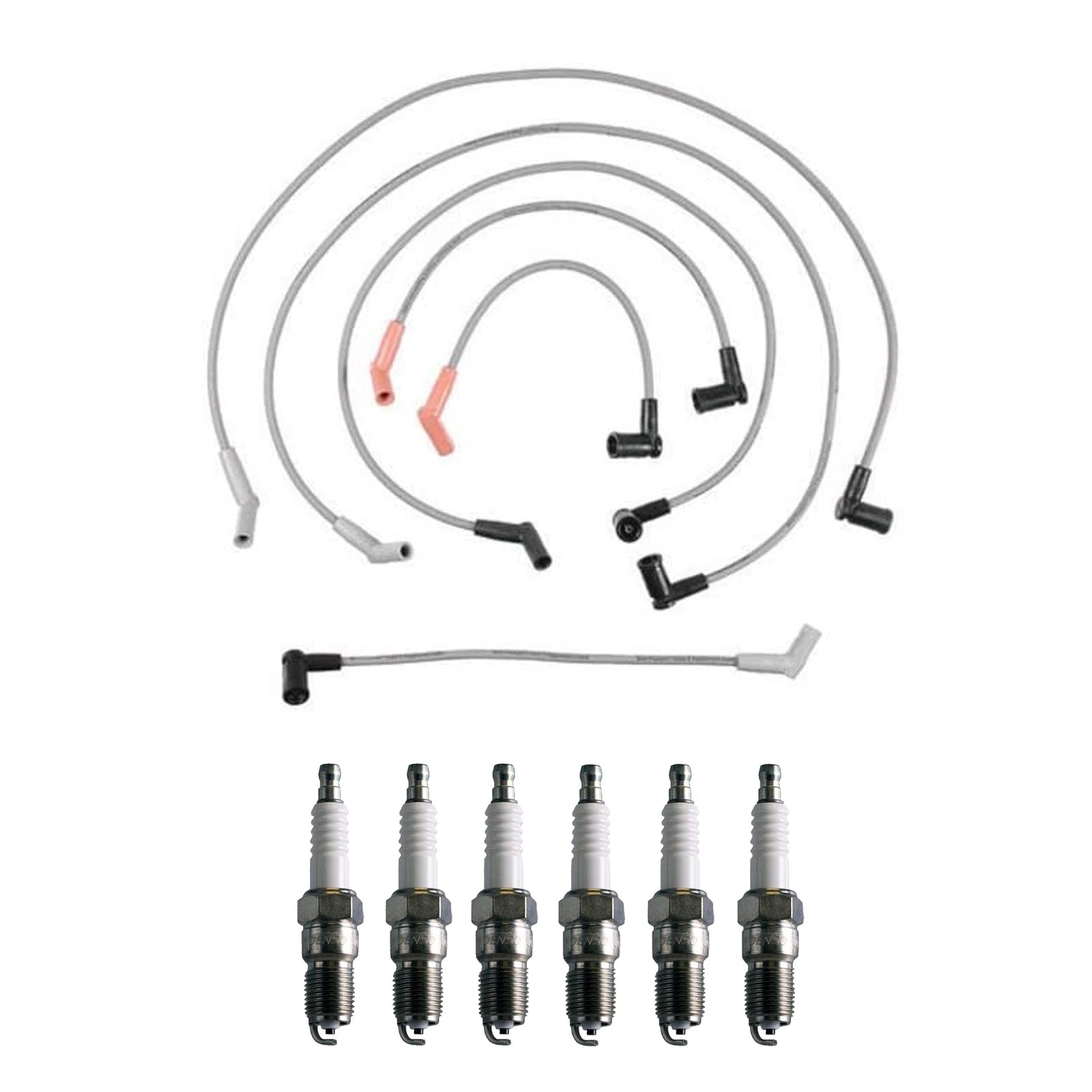 Denso 7mm Wire Set & 6 U-Groove Spark Plugs for Ford F-150 (1997–2003)
