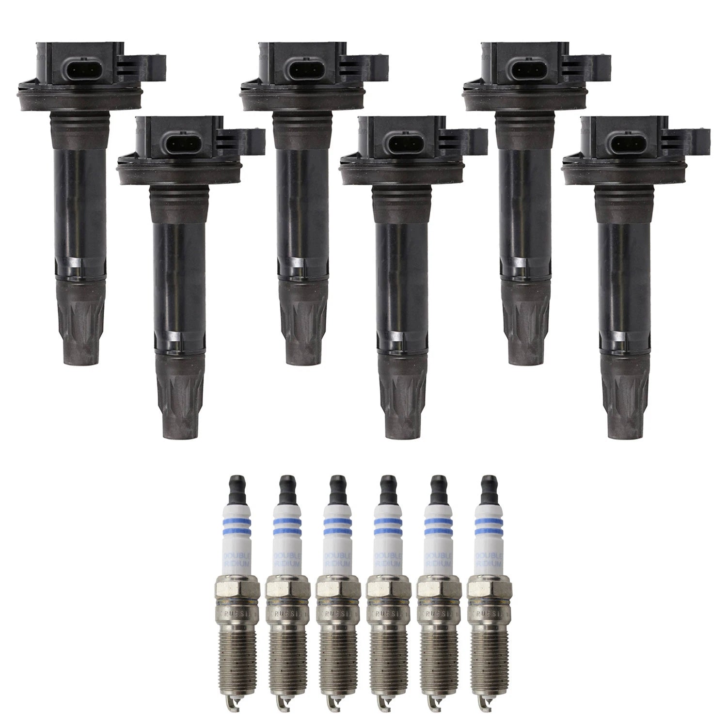 Set of 6 Ignition Coils & Spark Plugs for Ford Explorer F-150 Flex (2009–2019)