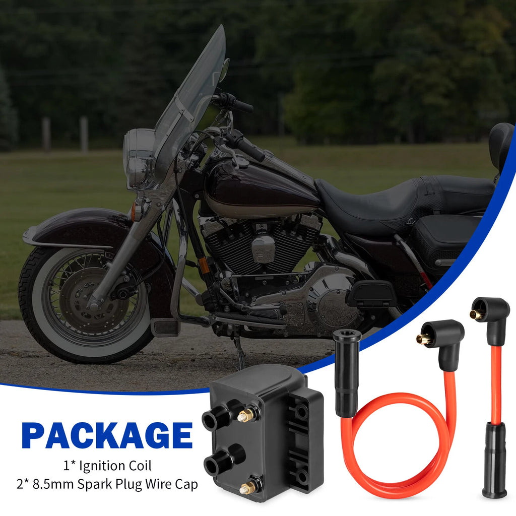 12V Coil Spark Plug Wire Cap for Harley Softail Dyna FLH FXR XL (1980–2023)