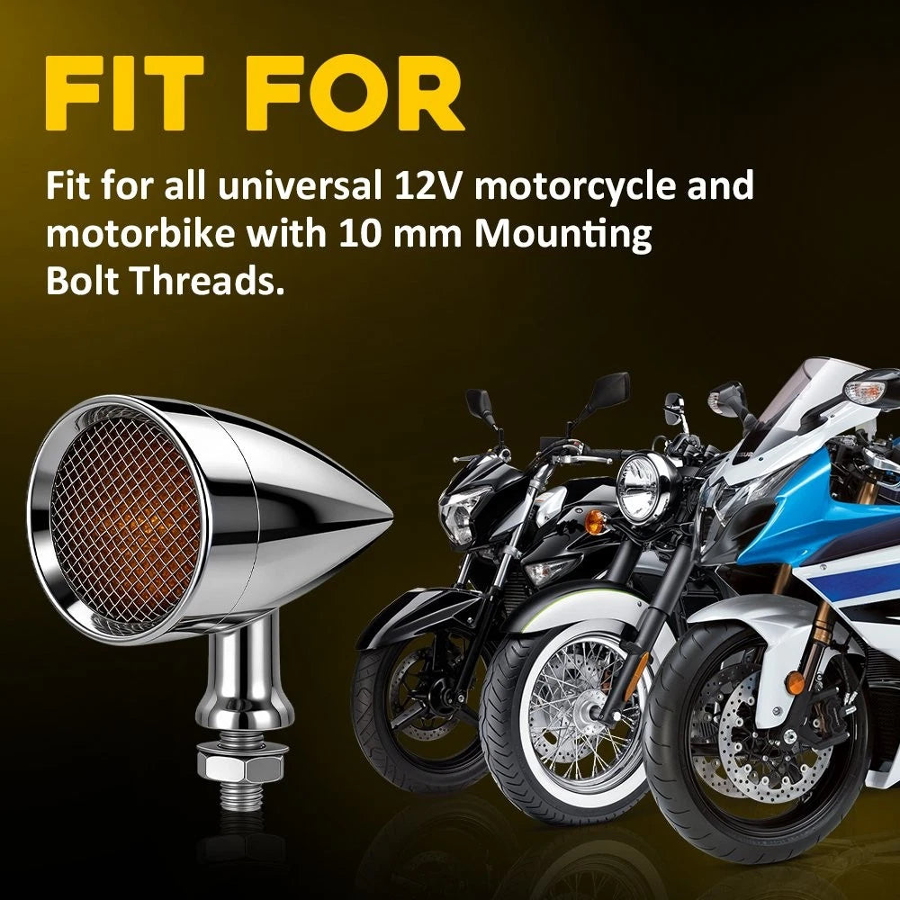 Bullet Amber Chrome LED Turn Signal Blinker for Harley