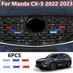 6PCS 3 Colors Front Mesh Grille Decor Cover Trim Mazda CX-5 (2022–2023)