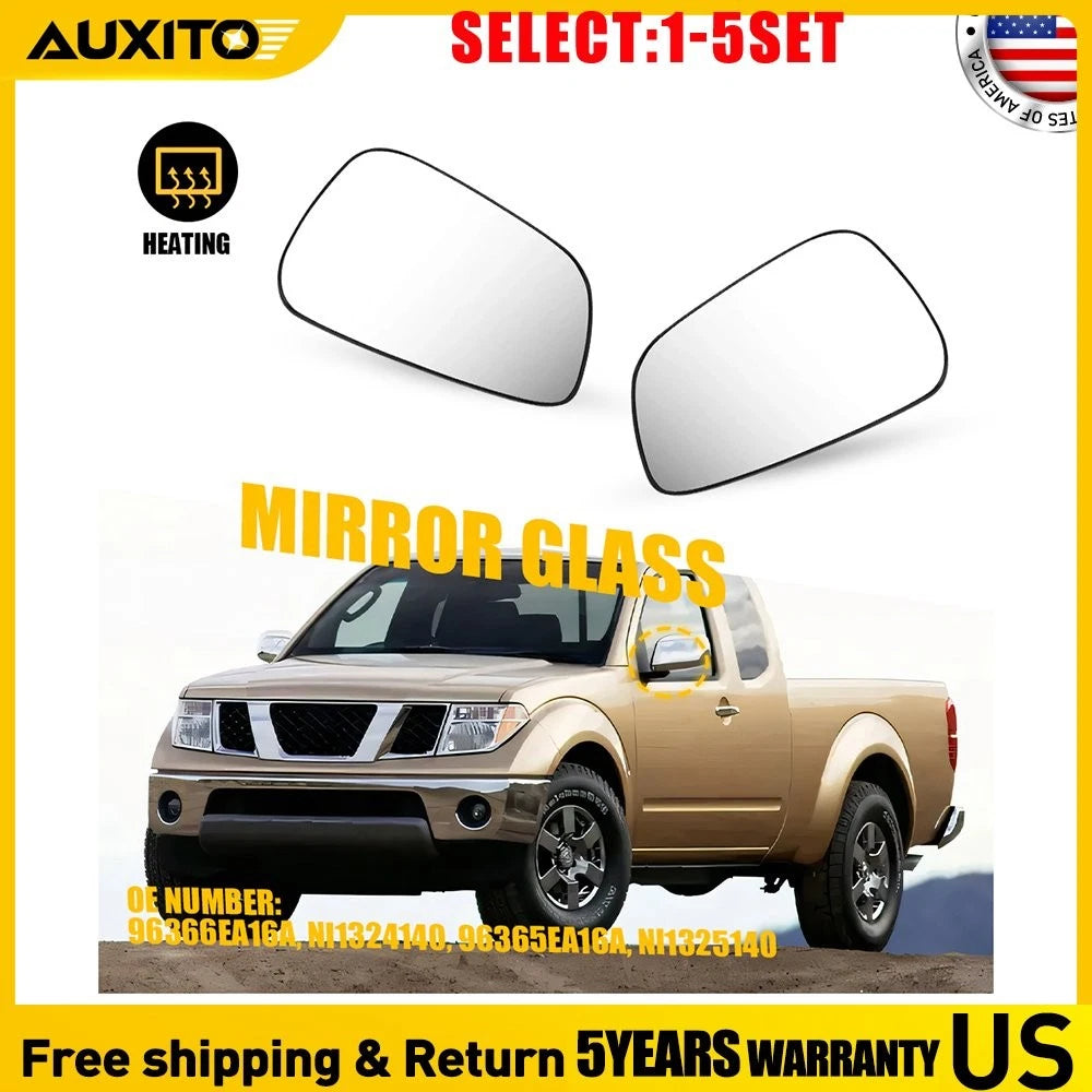 Set of 2 Heated Side Mirror Glass for Nissan Frontier (2005–2023) W/Blind Spot