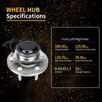 Pair Front Wheel Bearing Hubs for Chevy GMC Silverado Sierra 1500 (2007-2018)