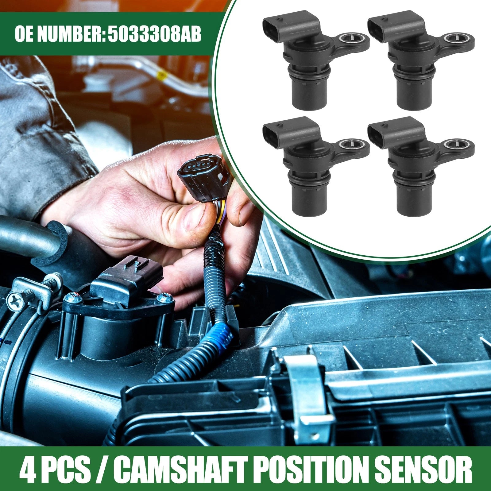 4X Engine Camshaft Position Sensor for Dodge Journey (2009–2020) No. 5033308AB