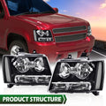Headlights for Chevy Tahoe Suburban Avalanche (2007–2014) Clear/Black
