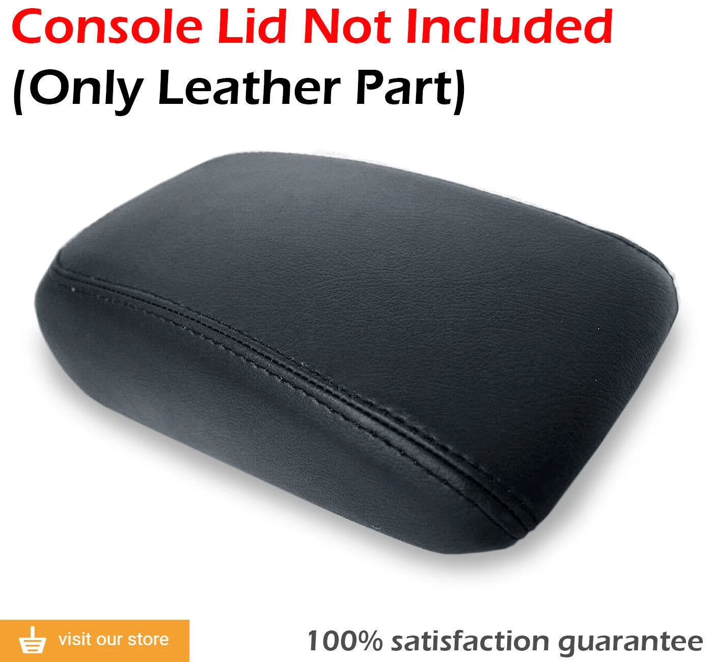 Center Console Lid Armrest Cover for Audi A3 (2015–2020) Black PVC Leather
