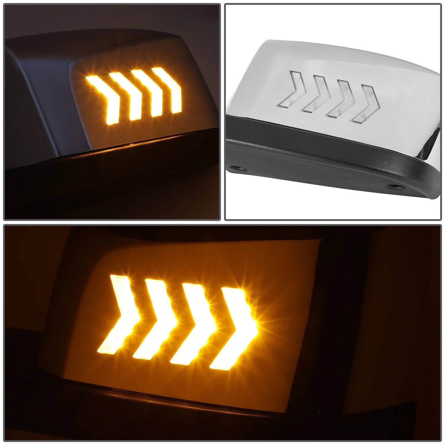 Arrow Sequential LED Signal Hood Mirror Chrome for Volvo VNL 300 400 860 (2018–2021)