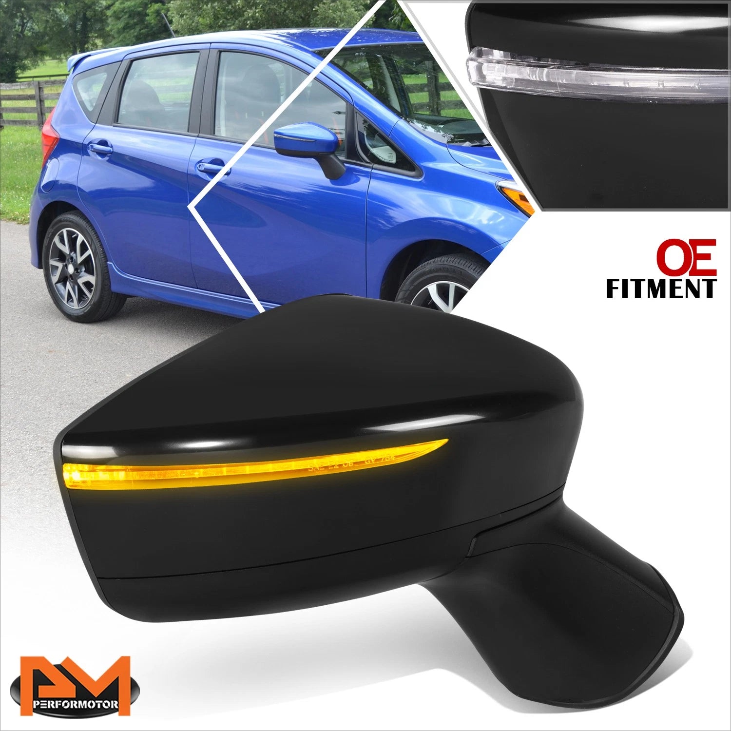 OE Style Power Adjust Signal Side Rear View Mirror for Nissan Versa (2015–2019)