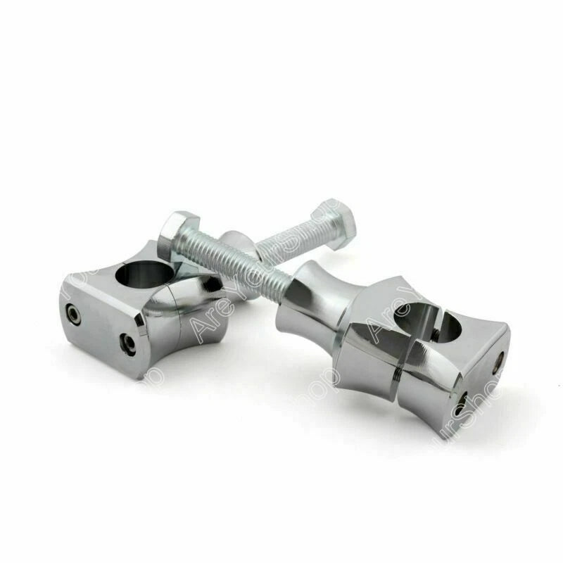 1" 25mm Chrome Handlebar Risers Clamp for Universal Dyna Sportster Touring