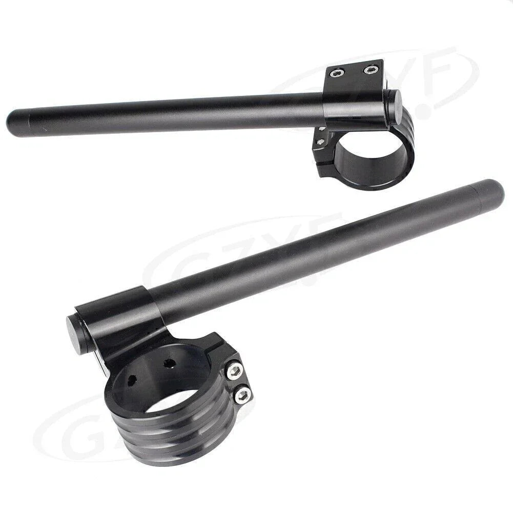 33mm Clip On Handlebar Fork Tubes for Universal Motorcycle - Black