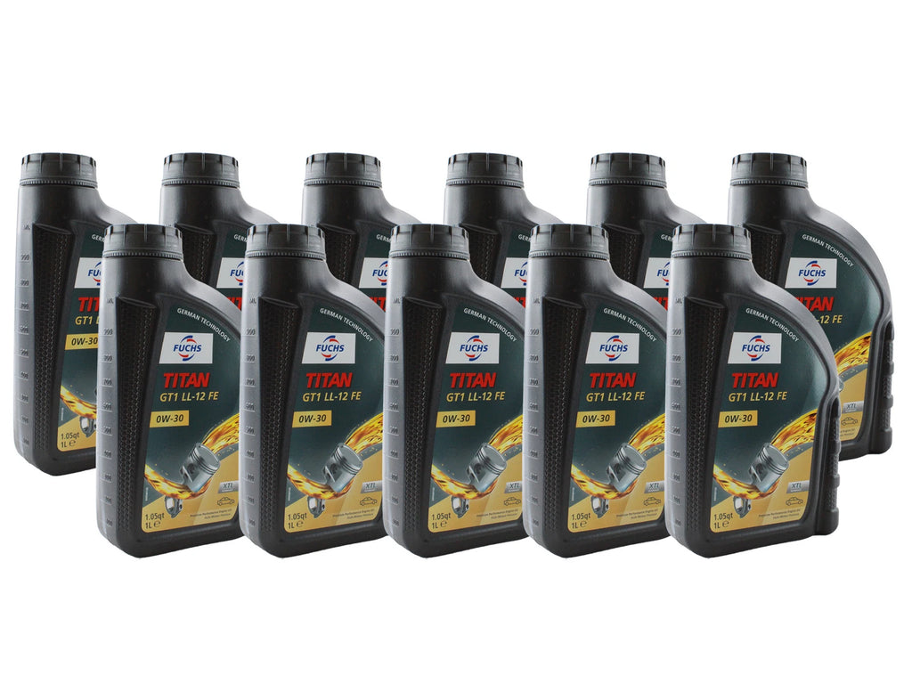 Set of 11 Fuchs TITAN GT1 LL-12 FE SAE 0W-30 Engine Oil 800360908