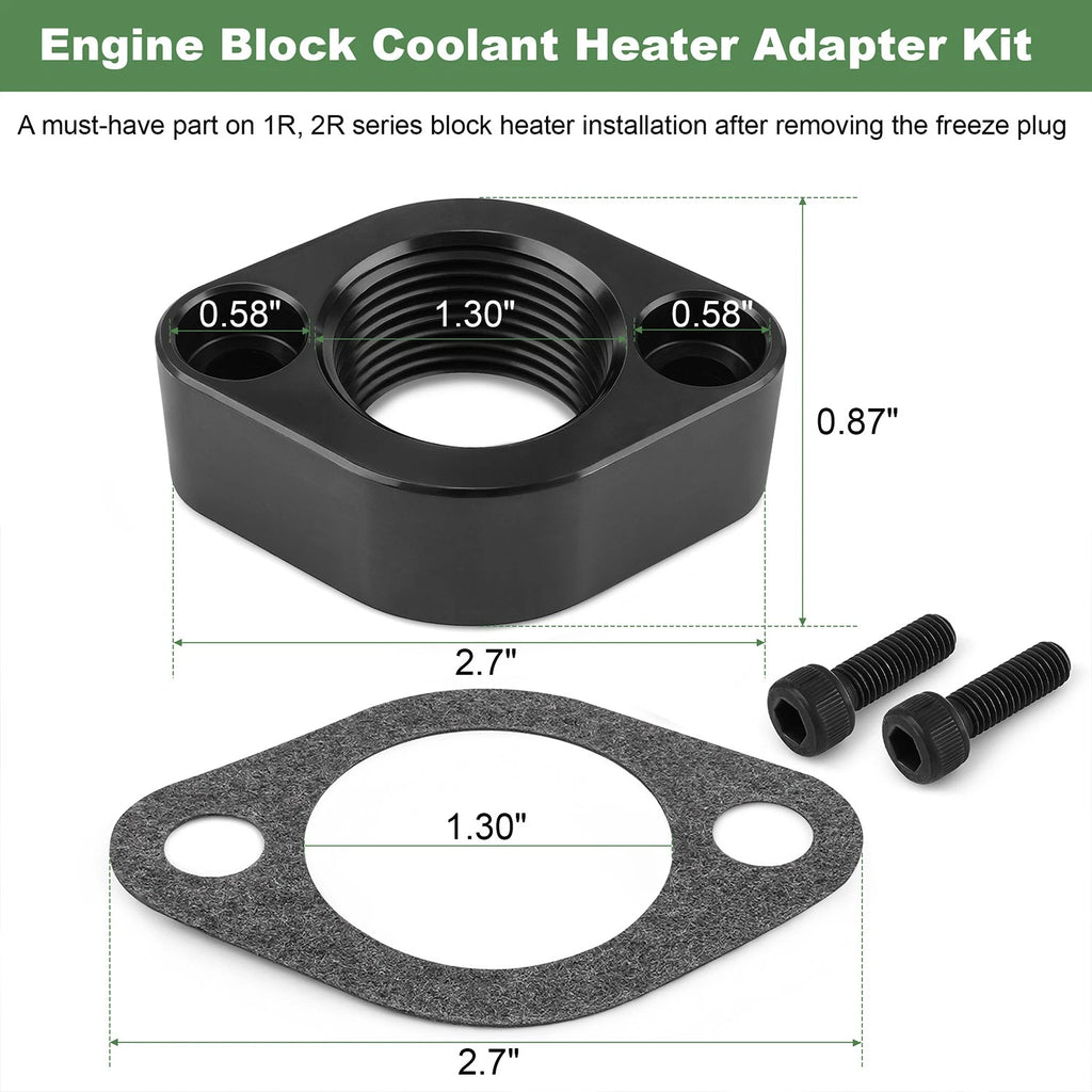Block Heater Adapter Kit AM134805 for John Deere 1025R 2025R 2032R 2038R (2015–2023)