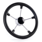 13.5" Black Stainless Steel Boat Steering Wheel for Marine Applications