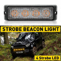 1PC 4LED Amber Strobe Light for Car Hazard Flashing Warning Beacon Lamp