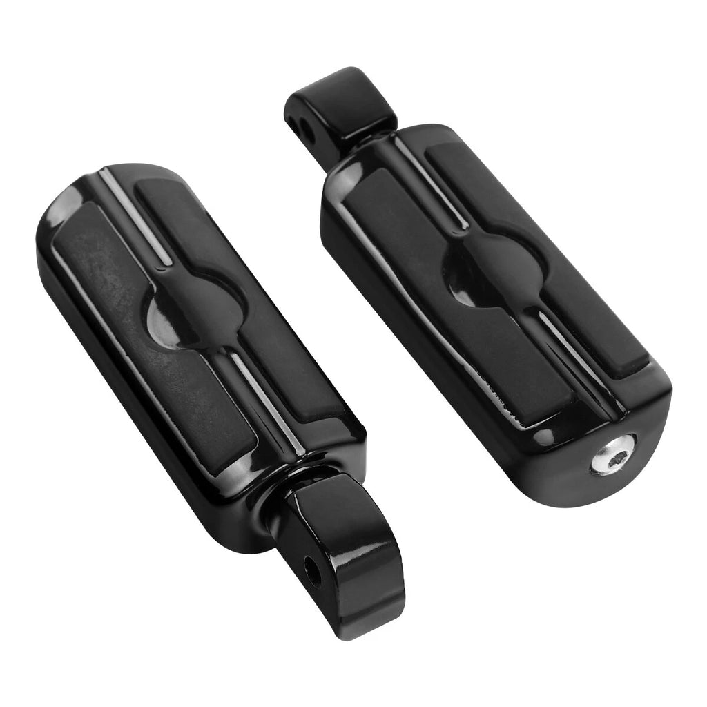 Black Rear Passenger Footpegs for Harley Softail Deluxe (2018–2025)