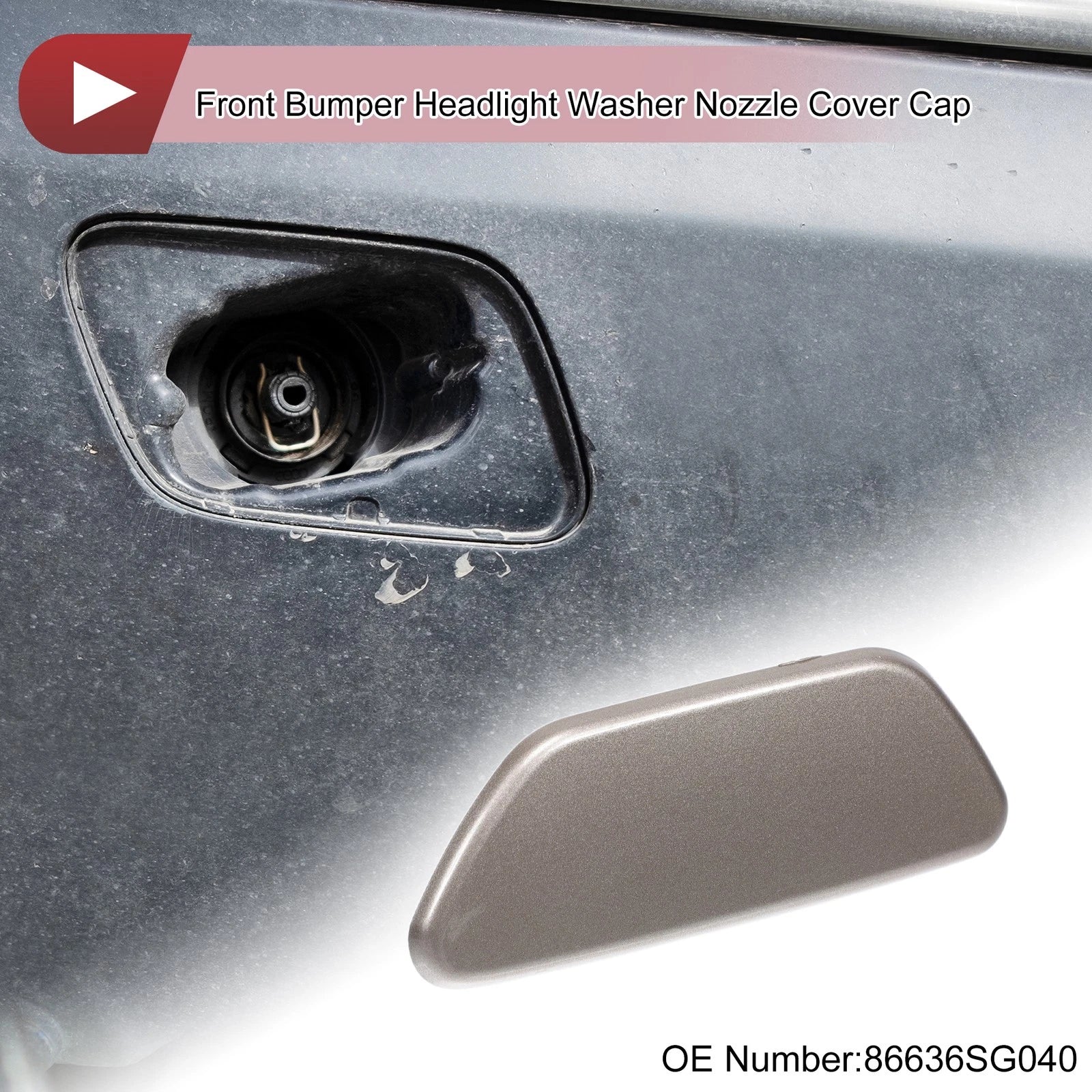 Front Left Washer Nozzle Cover Cap for Subaru Forester (2013–2015) Gold Tone