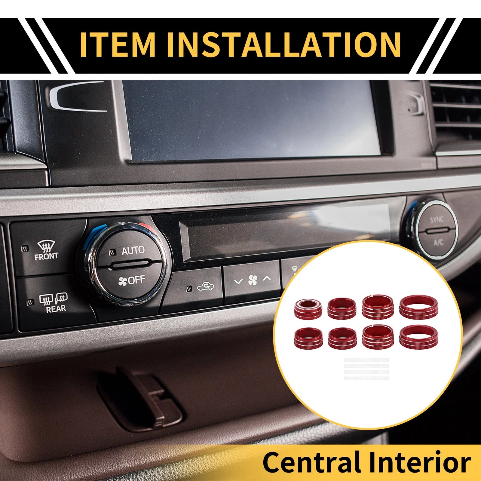 Light Switch Knob Cover Ring for GMC Sierra 2014–2018 (Red)