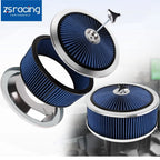 14" Blue Round Deep Dish Air Cleaner Kit for Universal Vehicles (Fits Most)