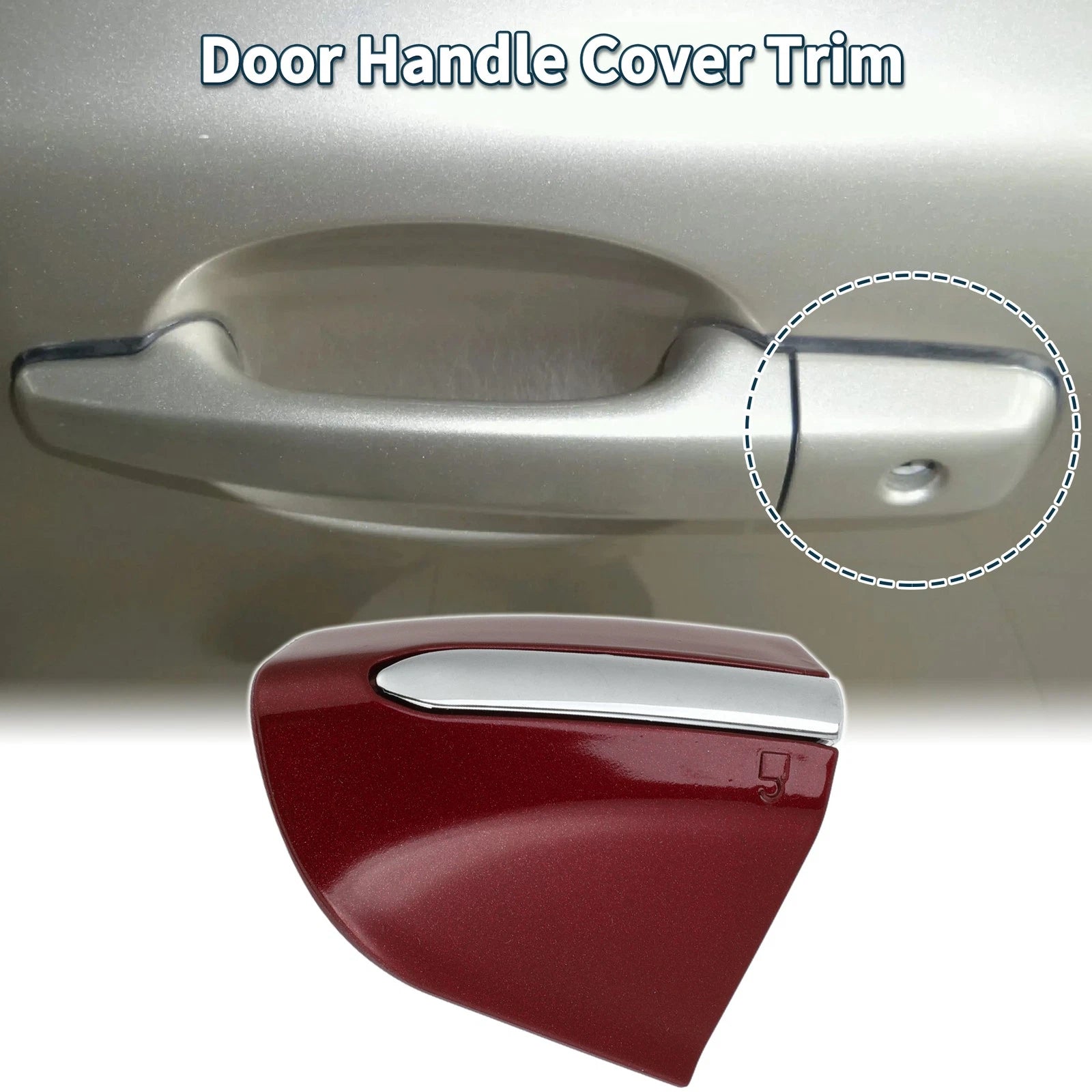 Front Left Door Handle Cover Trim for Ford Mondeo Edge Taurus (2013–2020) Red
