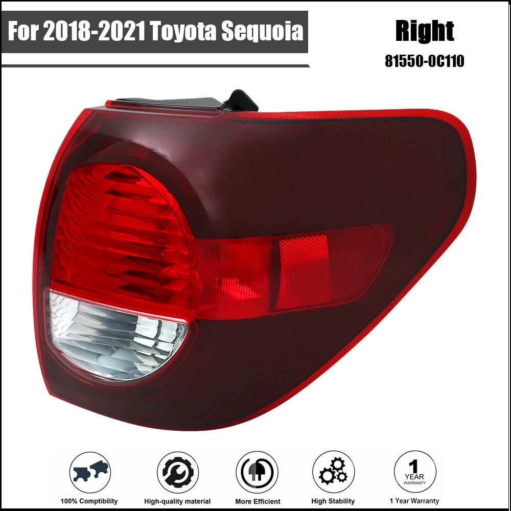 Tail Light for Toyota Sequoia (2018–2021) Right Passenger Halogen