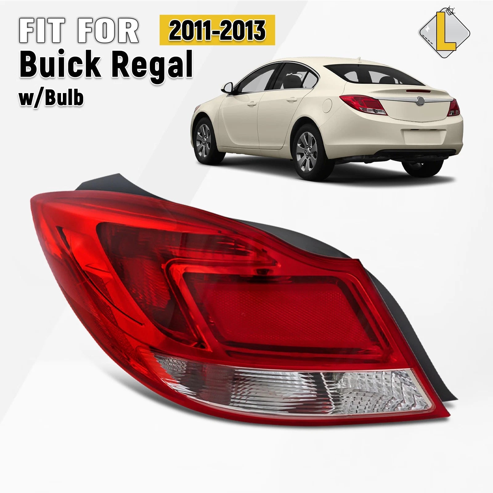 Halogen Tail Light for Buick Regal (2011–2013) Driver Left Side 22934023