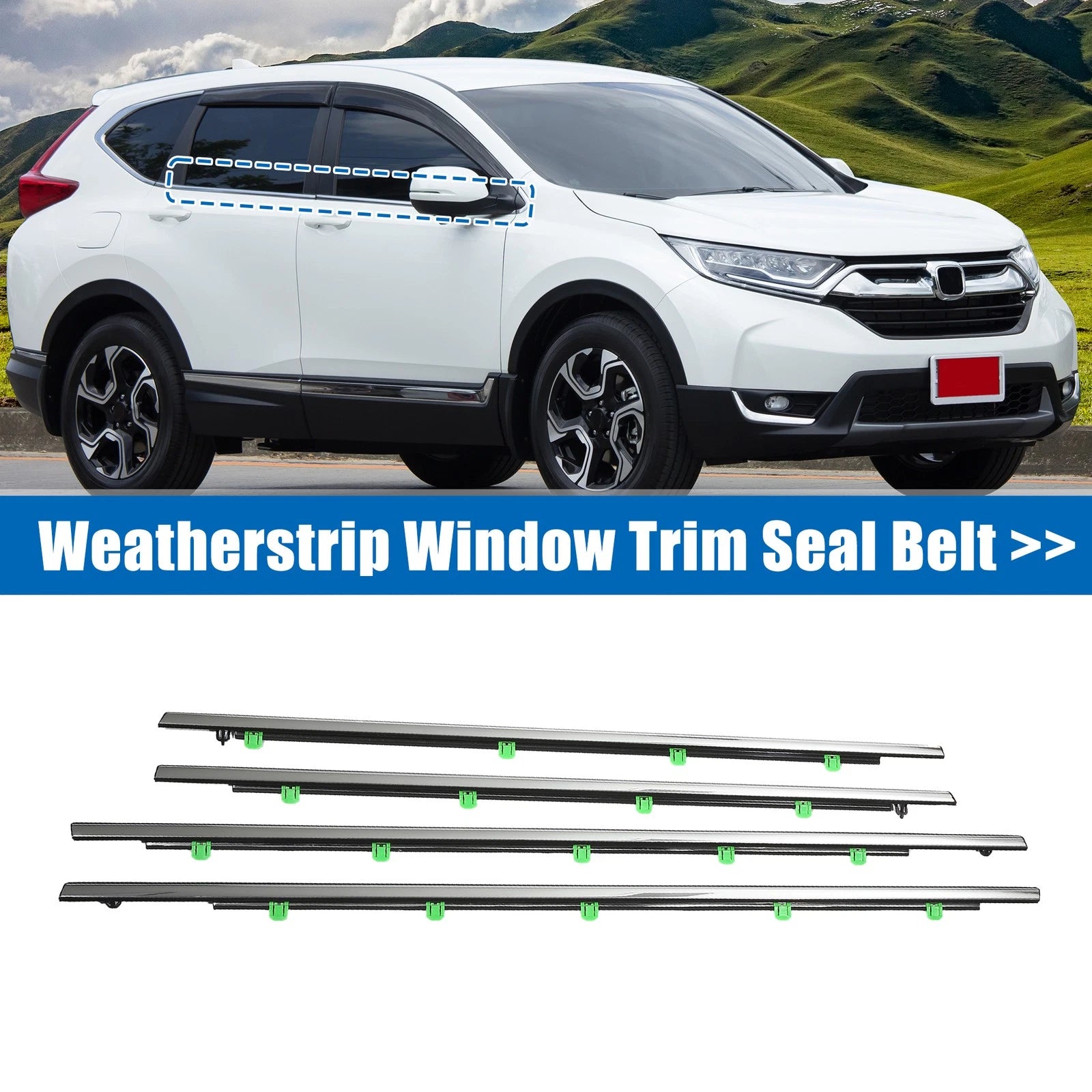 Set of 4 Weatherstrip Window Trim Seal Belt for Honda CR-V (2012–2016)