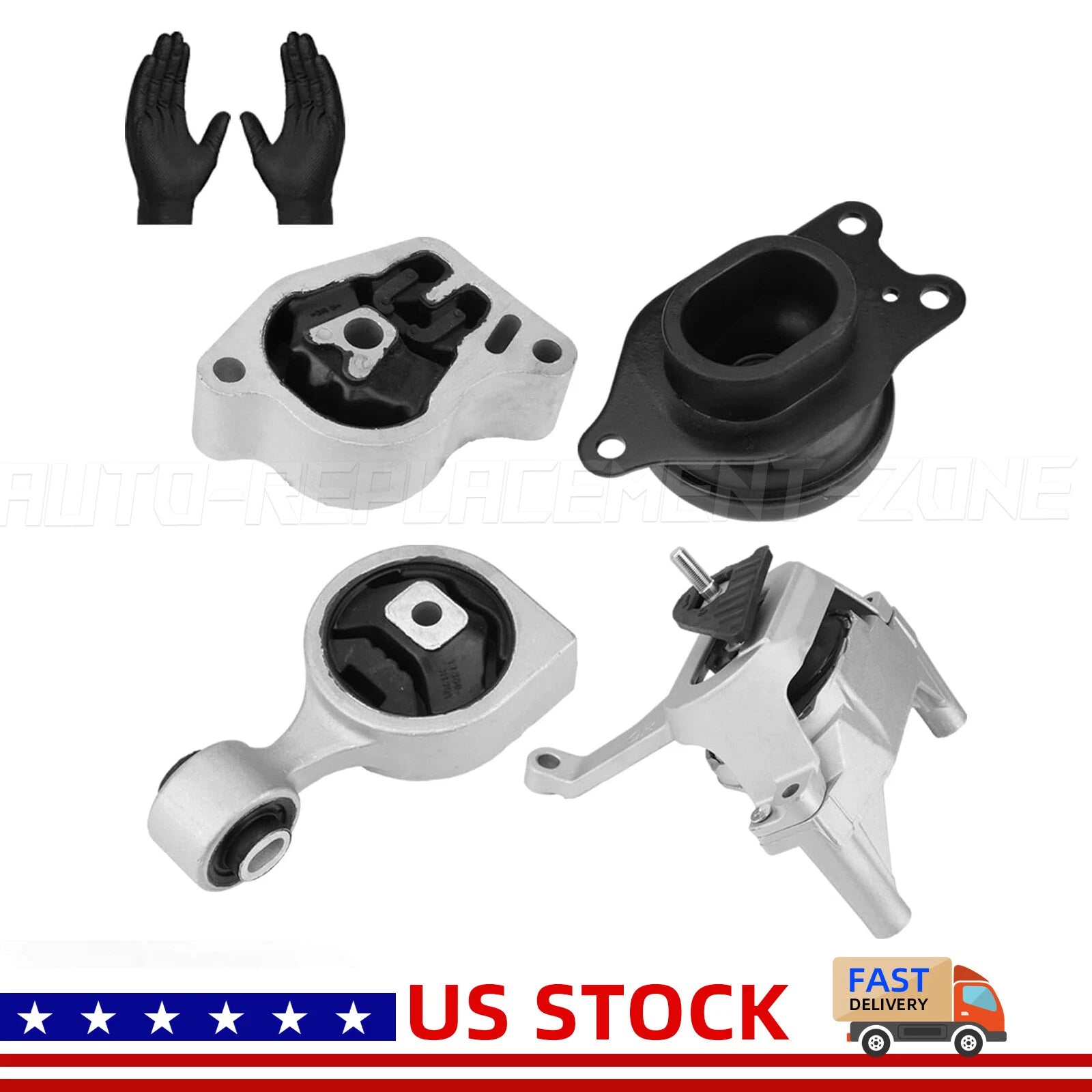 Set of 4 Motor Mounts for Nissan Altima 2.5L (2008–2018) A4339 A4340 A4350 A4353