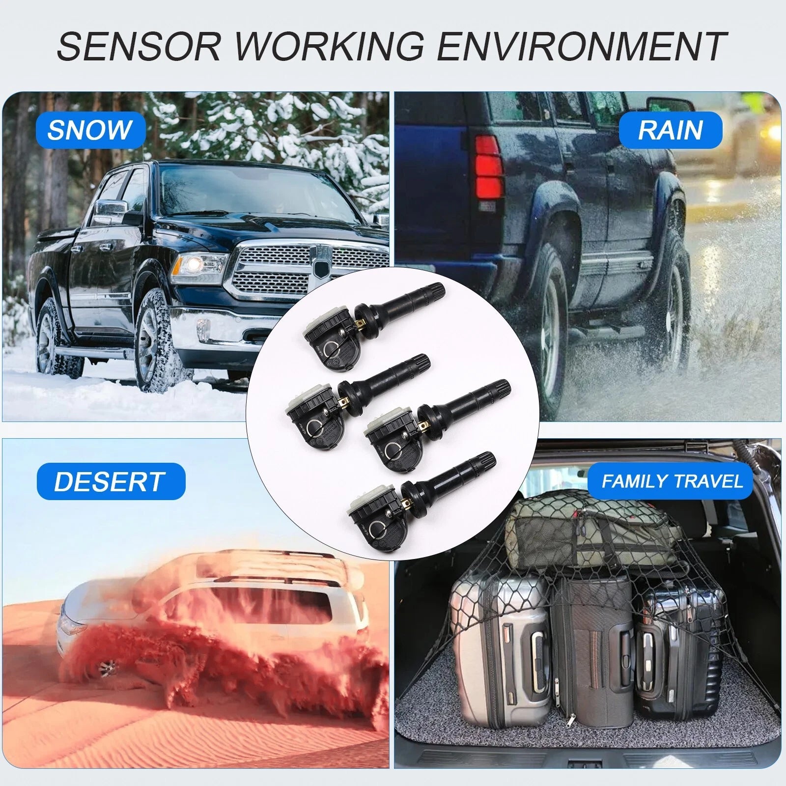 Set of 4 TPMS Tire Pressure Sensors for Ford F-150 Edge Mustang (2015–2019)