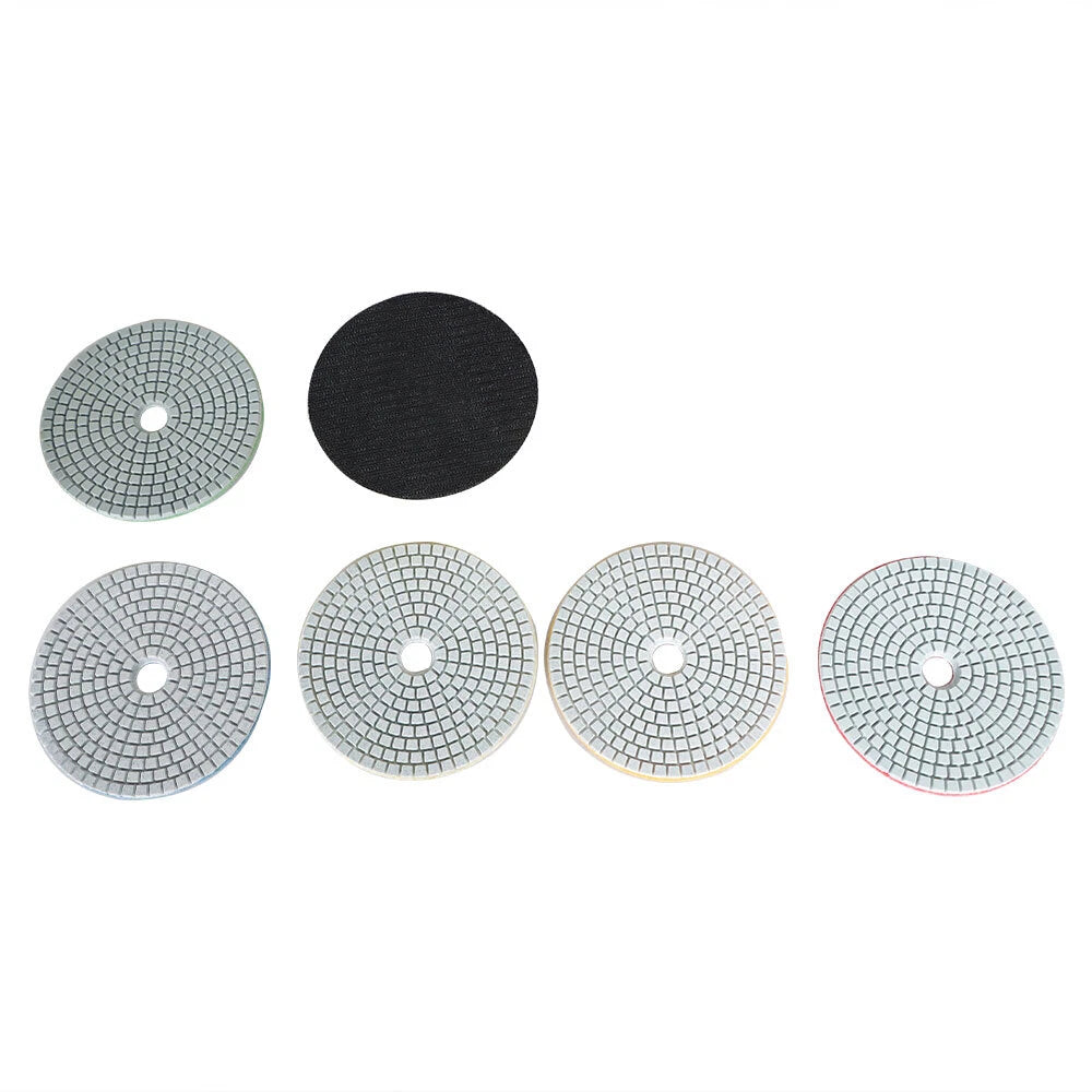 Set of 5 Diamond Concrete Polishing Pads for Quartz Marble Stone