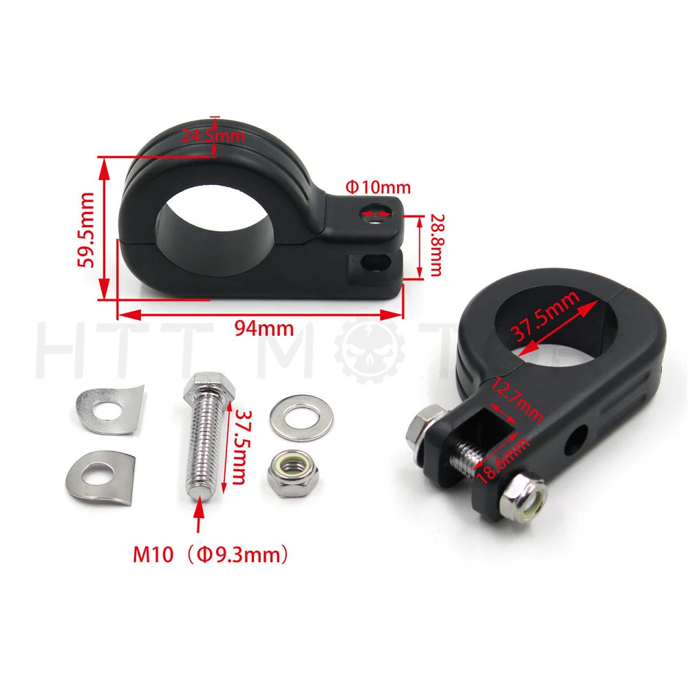 Foot Peg Mounting Kit for Harley Honda Yamaha 1.5" Highway Bars