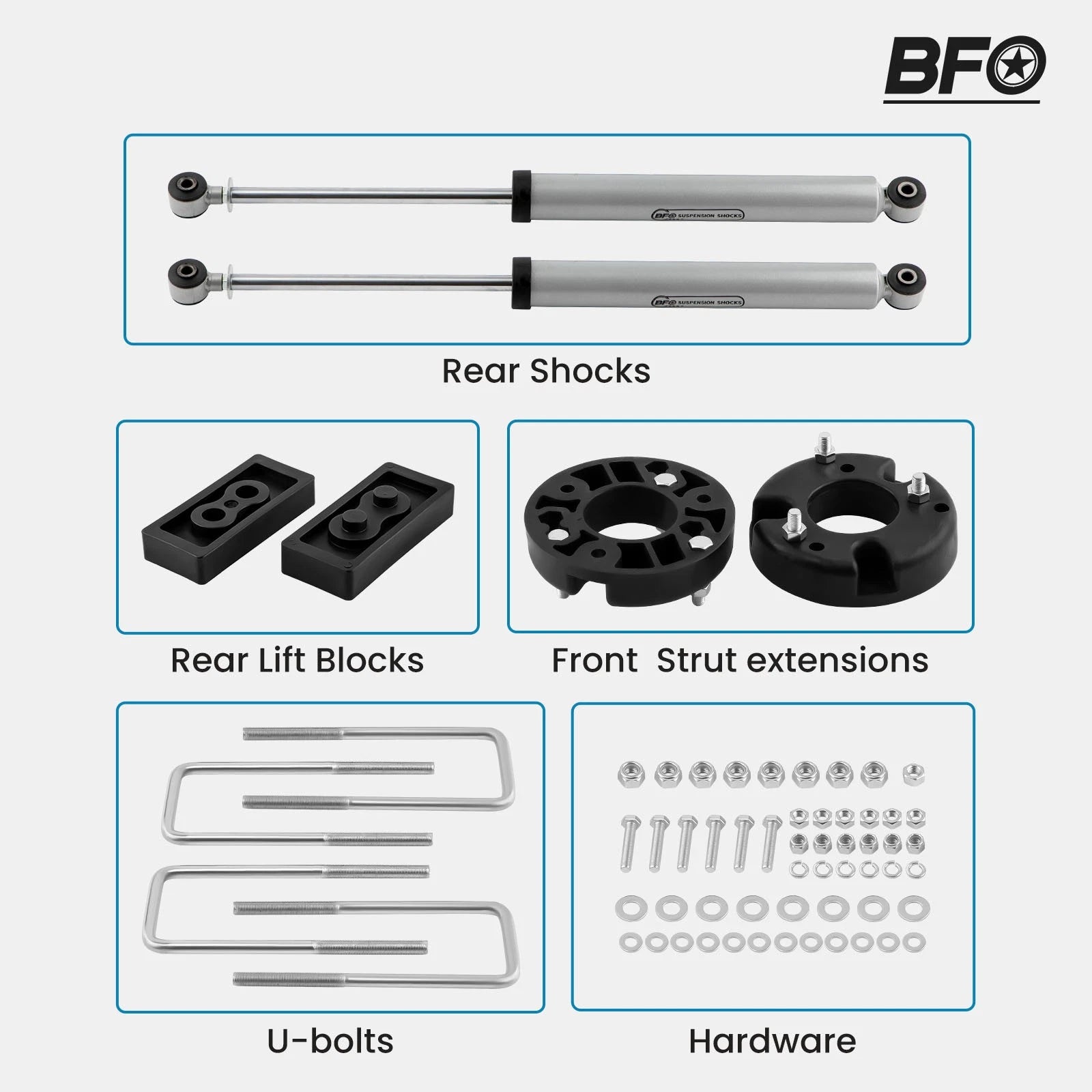 2 Inch Lift Kit with Shock & Strut Extensions for Ford F-150 (2009–2020)