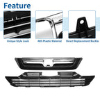 Front Bumper Grille for Honda CR-V (2007–2009) Chrome Black 1 Set