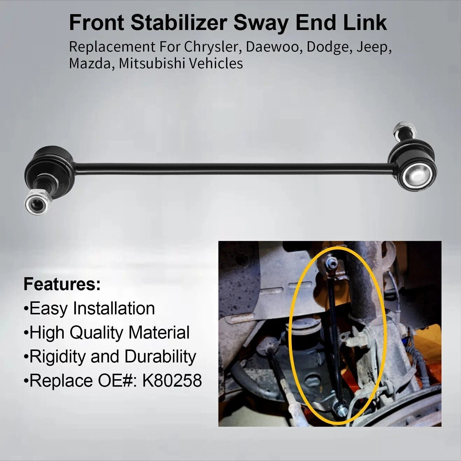 2X Front Sway Bar End Links for Dodge Avenger Caliber Jeep Compass Patriot (2007–2014)