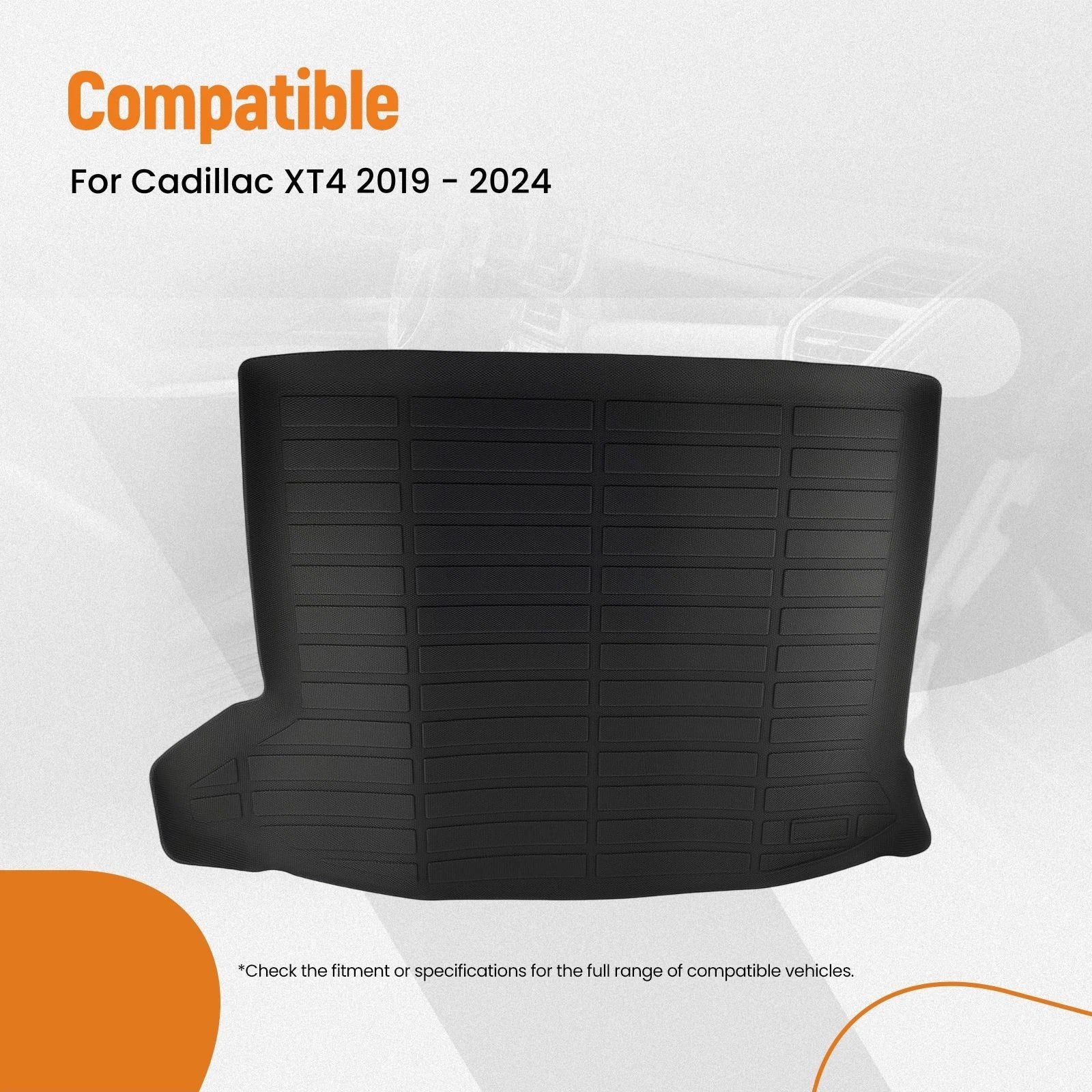 All Weather Trunk Bed Mat for Cadillac XT4 (2019–2024) TPE Cargo Mat