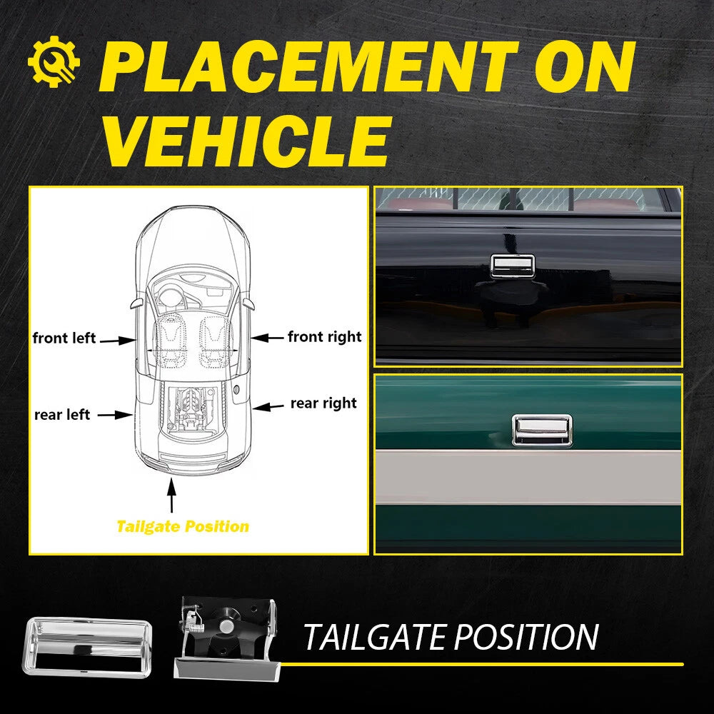 Chrome Tailgate Door Handle Cover for Chevy GMC C/K 1500 2500 (1988–1998)