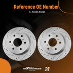 Set of 2 Rear Drilled & Slotted Brake Rotors for Cadillac Escalade ESV (2007–2020)