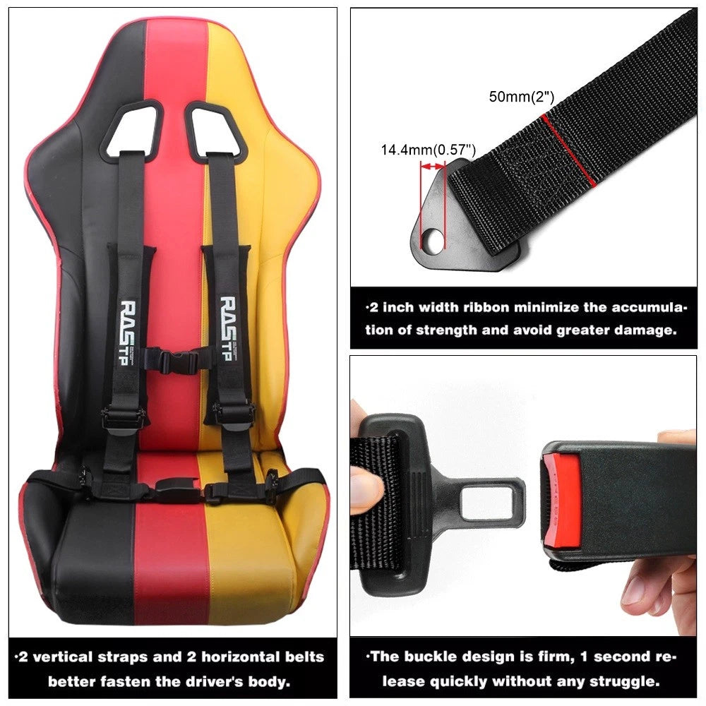 4 Point Harness Racing Seat Belt Set for CanAm X3, YXZ UTV (2017–2023)