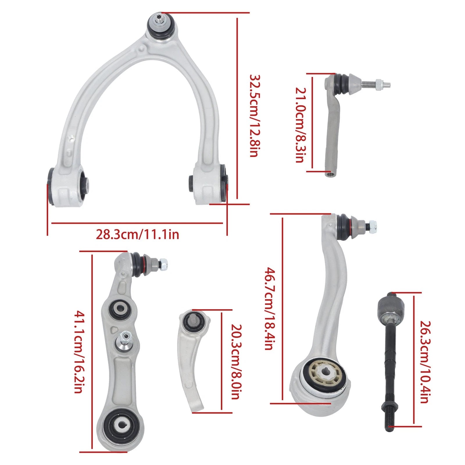 Front Suspension Control Arm Kit 12Pcs for Mercedes Benz C E Class W205 W213 C257