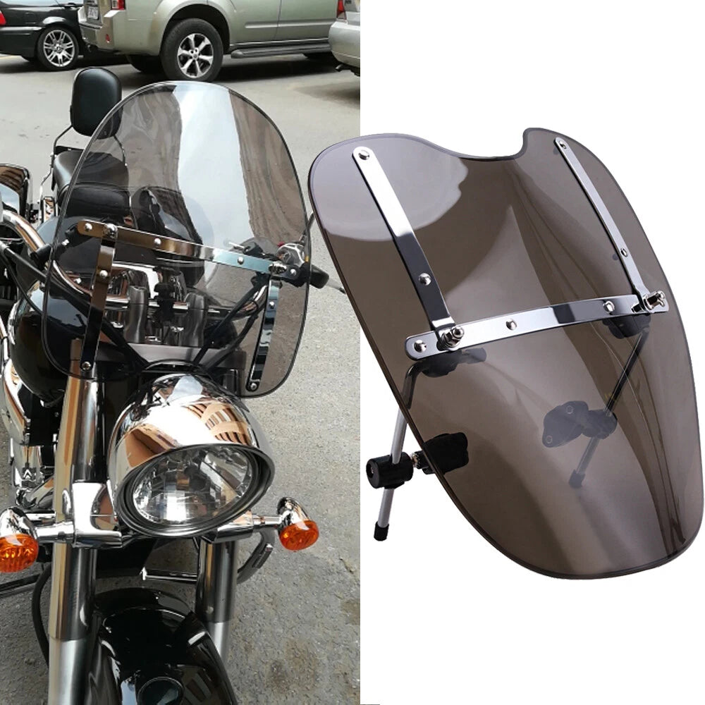 Smoke Windshield 19"x17" for Harley Sportster Dyna Glide Softail (2000–2023)