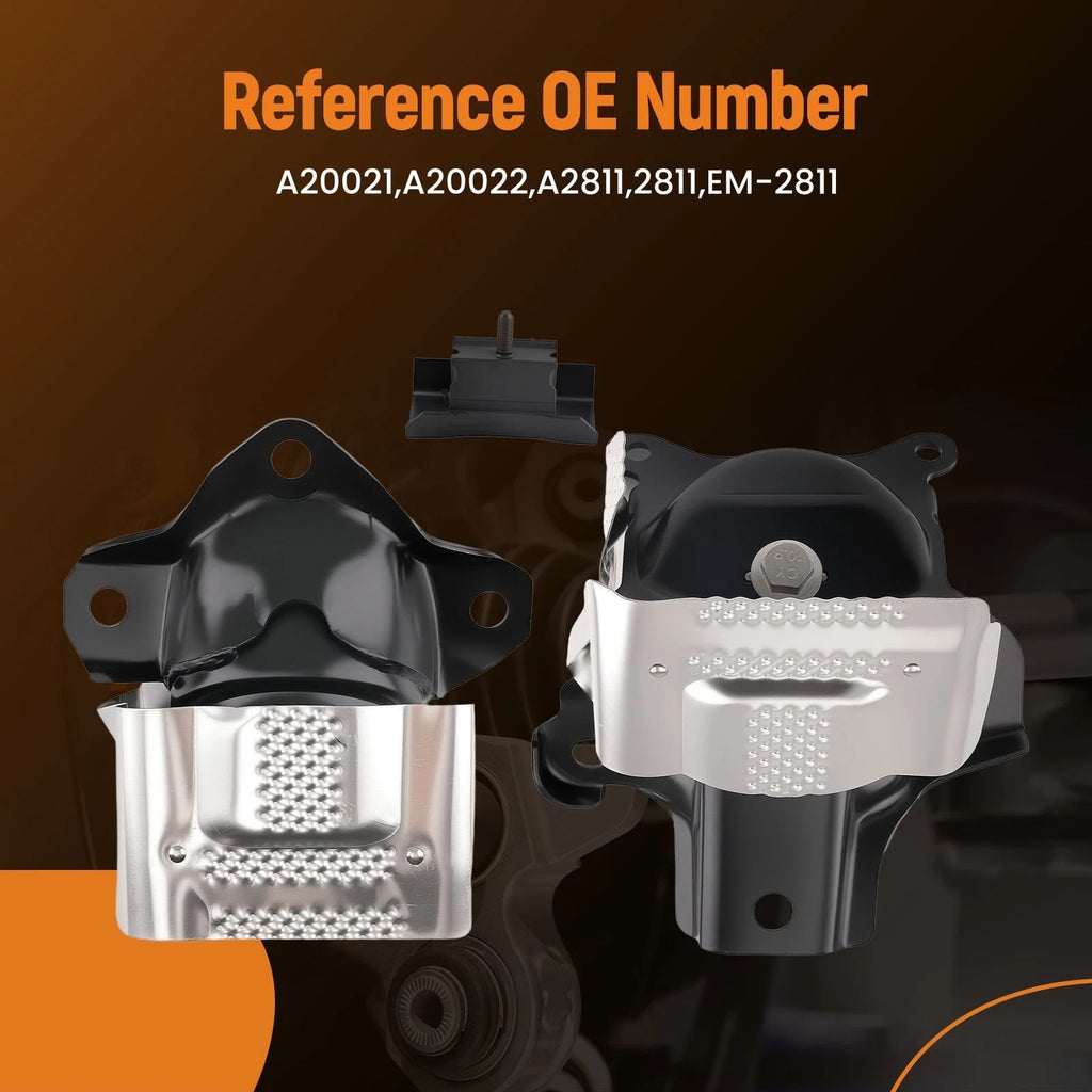 Front Rear Motor Mount for GMC Sierra 1500 V6 4.3L V8 5.3L 6.2L (2019–2023) A20022