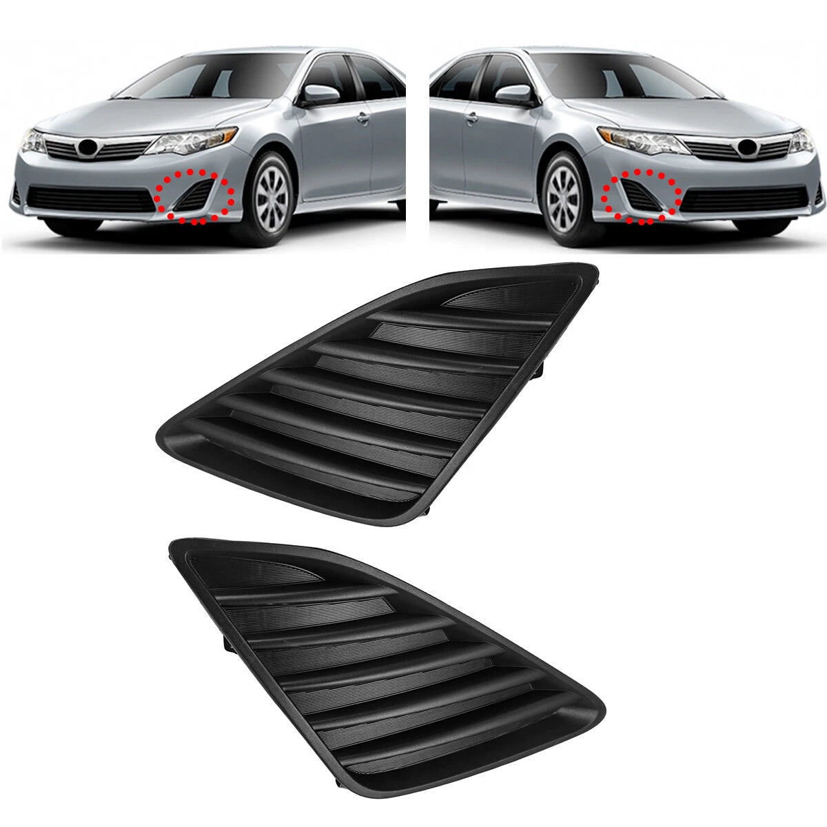 Set of 2 Front Fog Light Bumper Bezel Covers for Toyota Camry