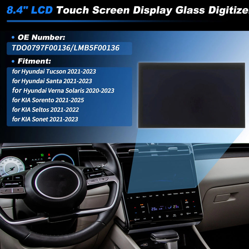 8" LCD Touch Screen Glass Digitizer for Hyundai Tucson (2021–2023) TDO0797F00136