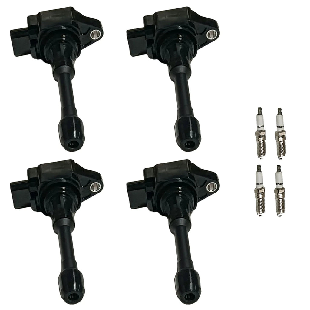 Set of 4 Ignition Coils and Spark Plugs for Nissan Altima Sentra Rogue Versa