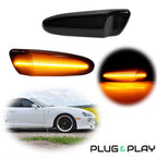 Set of 2 Smoke Lens Amber LED Front Fender Side Marker Lights for Toyota Celica