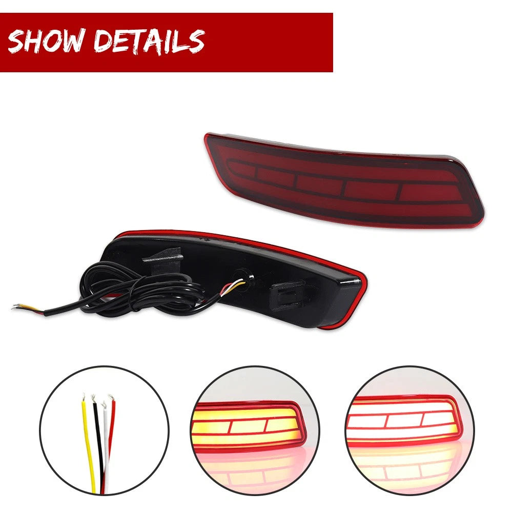 LED Rear Bumper Reflector Marker Brake Lights for Lexus GS ES (2013–2018)
