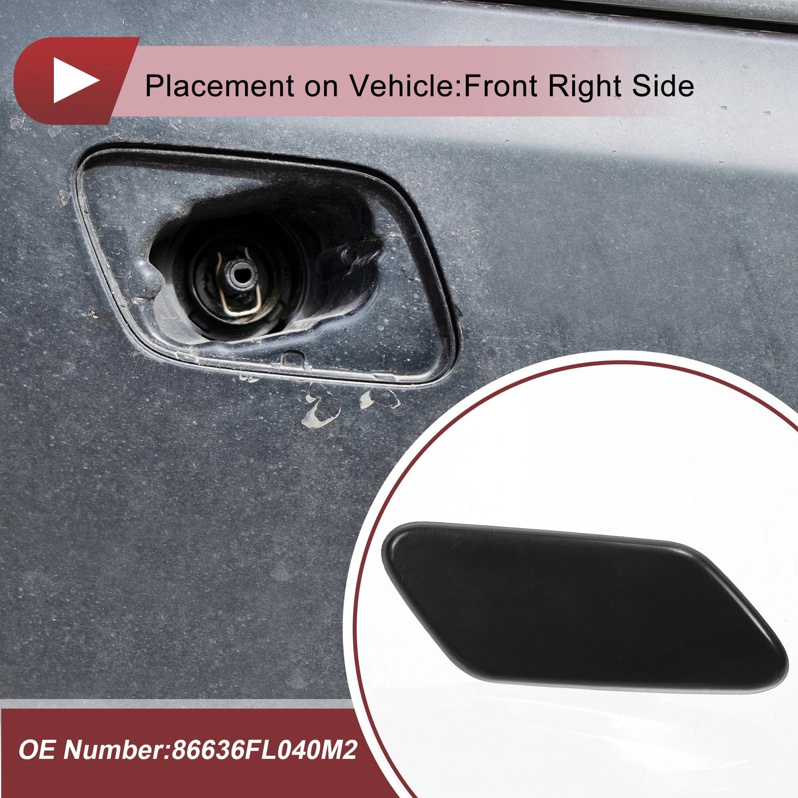 Front Right Washer Nozzle Cover Cap for Subaru XV Crosstrek (2018–2020)