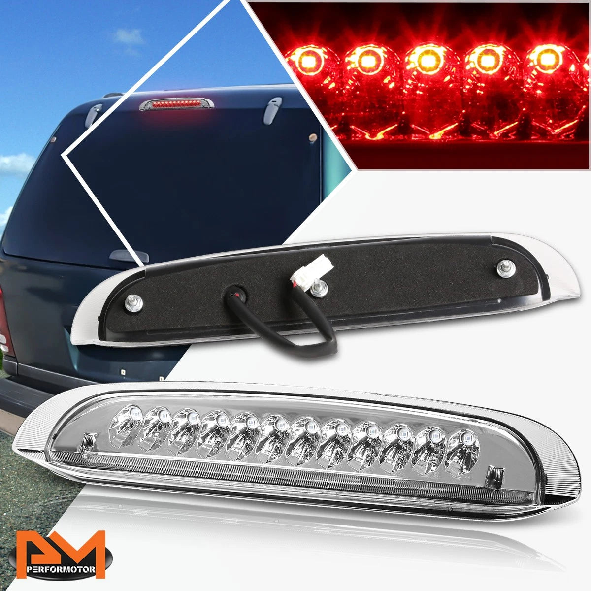 Full LED Third Brake Light for Ford Explorer (1998–2001) - Chrome