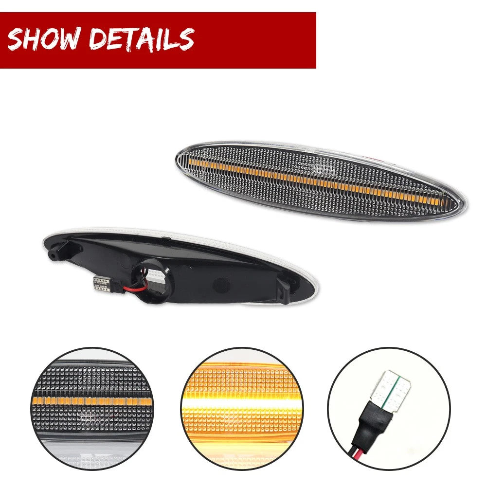 Clear Amber LED Bumper Side Marker Lights for Lexus SC430 (2002–2010)