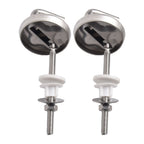 2Pcs Stainless Steel Toilet Seat Hinge No Noise with Mounting Accessory