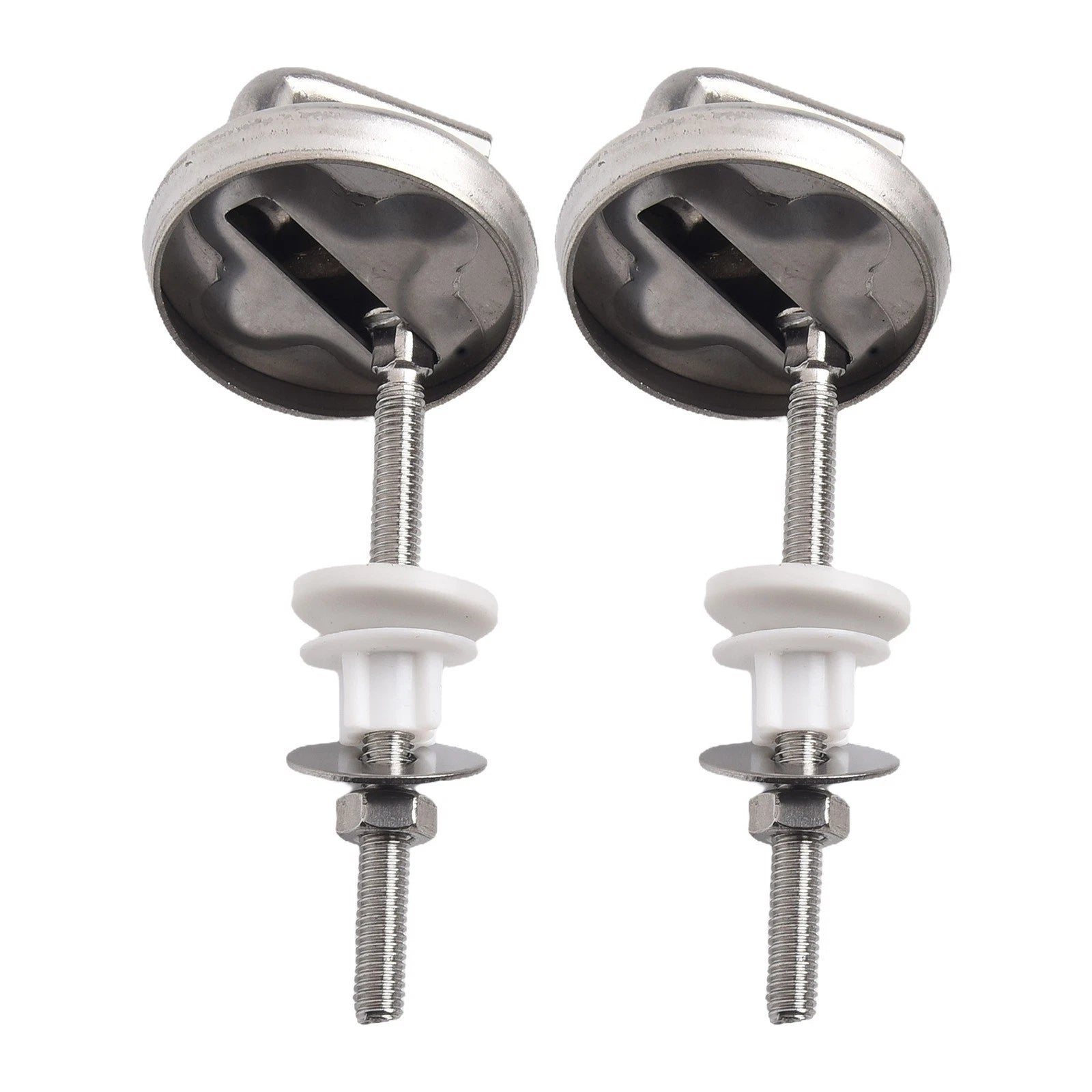 2Pcs Stainless Steel Toilet Seat Hinge No Noise with Mounting Accessory